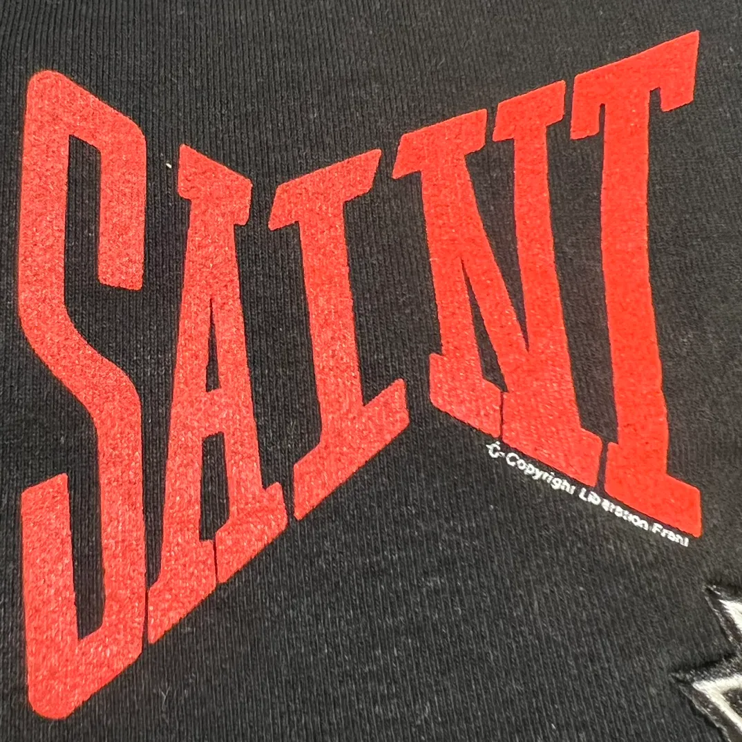 SAINT Mxxxxxx 'SAINT' SWEAT SHORTS/GRY/BLK embroidered SAINT LOGO basic shorts, distressed gray/washed black S-XL, four needles and six threads throughout, produced by a major domestic factory, imported Tajima machine embroidery, washed and distressed, original version